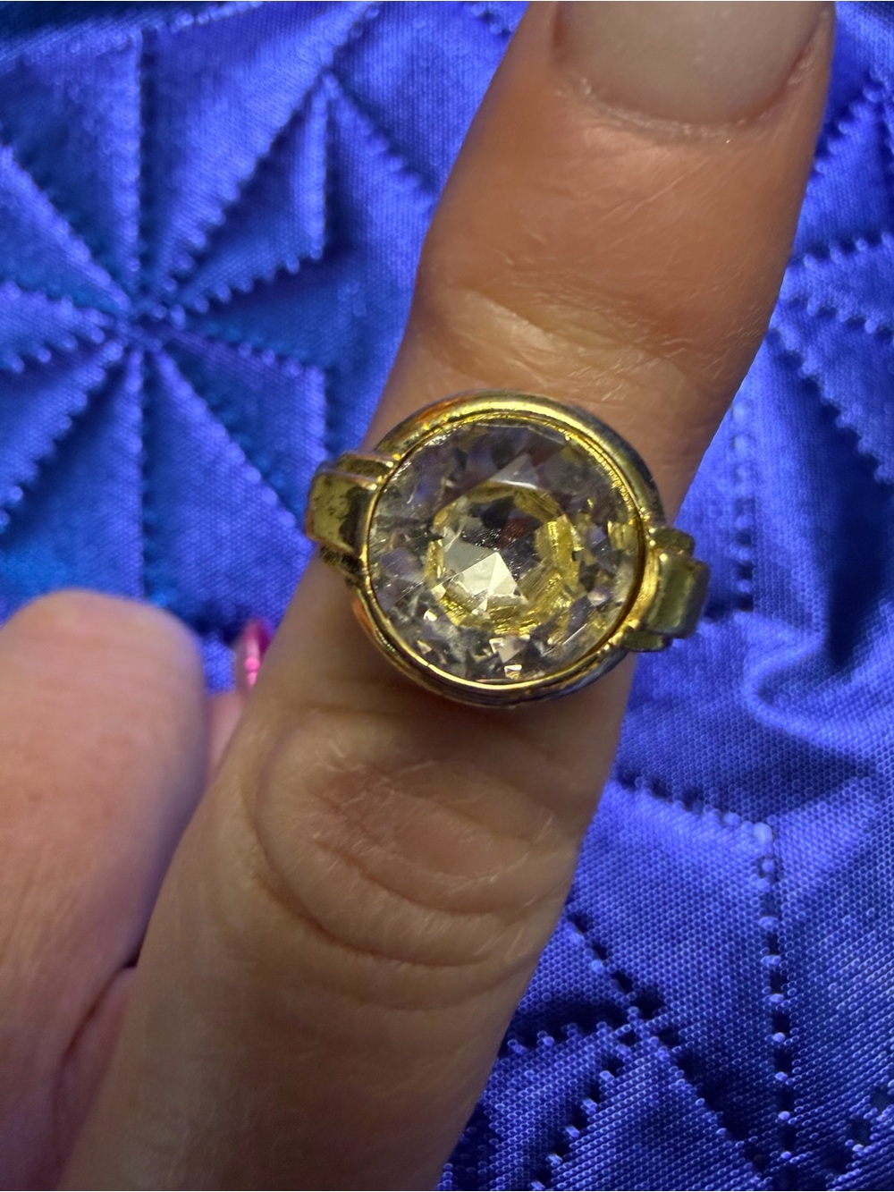 Park Lane Gold Tone Round Clear Crystal Statement Ring Size 7 New